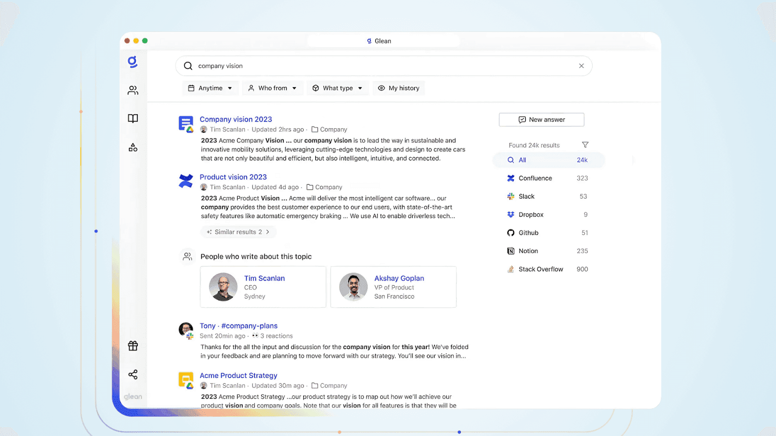 Glean empowers enterprise search
