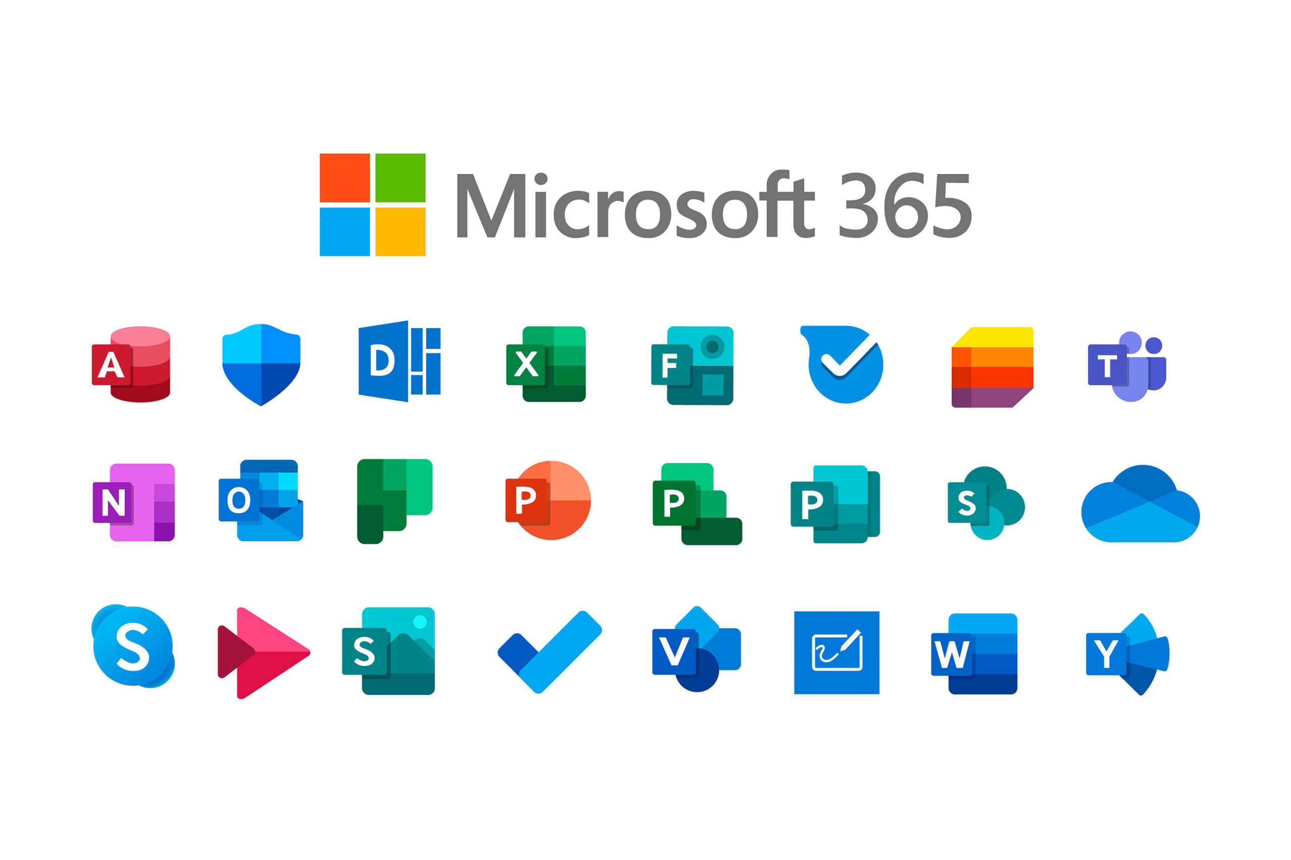 Logos of Microsoft 365 apps