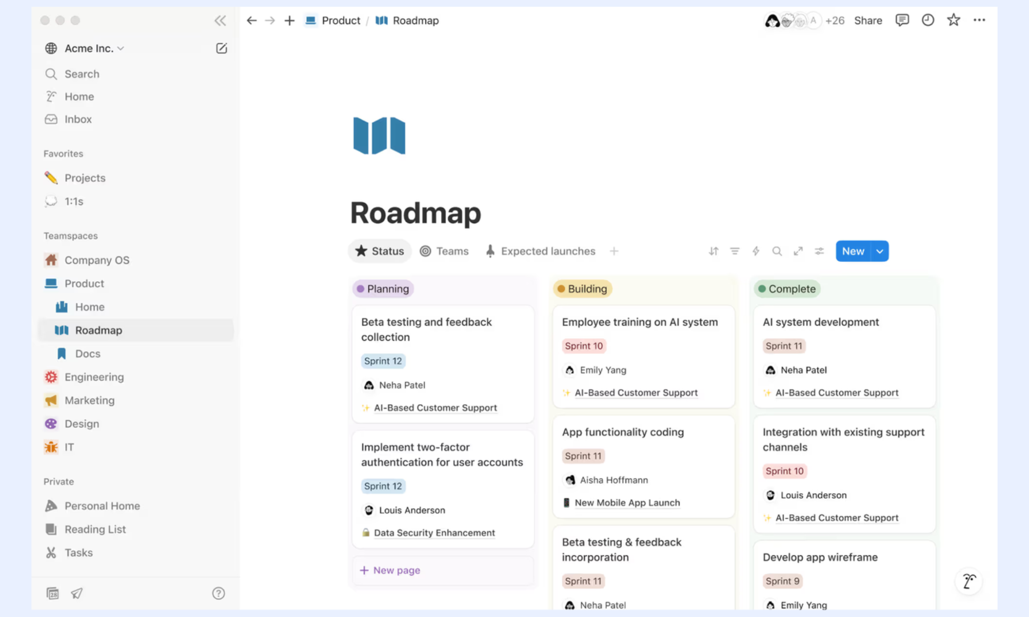 Notion: Flexible workspace with visual project planning tools