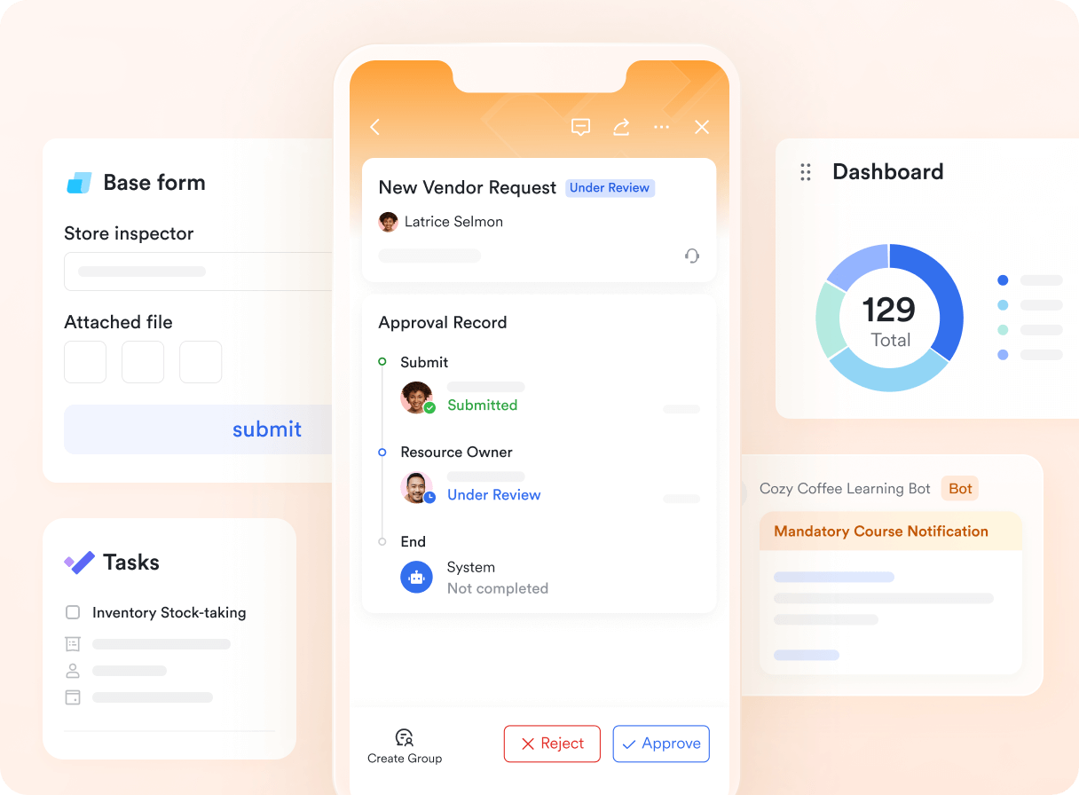 Lark's restaurant CRM allows store operations data to be managed and access on mobile and desktop