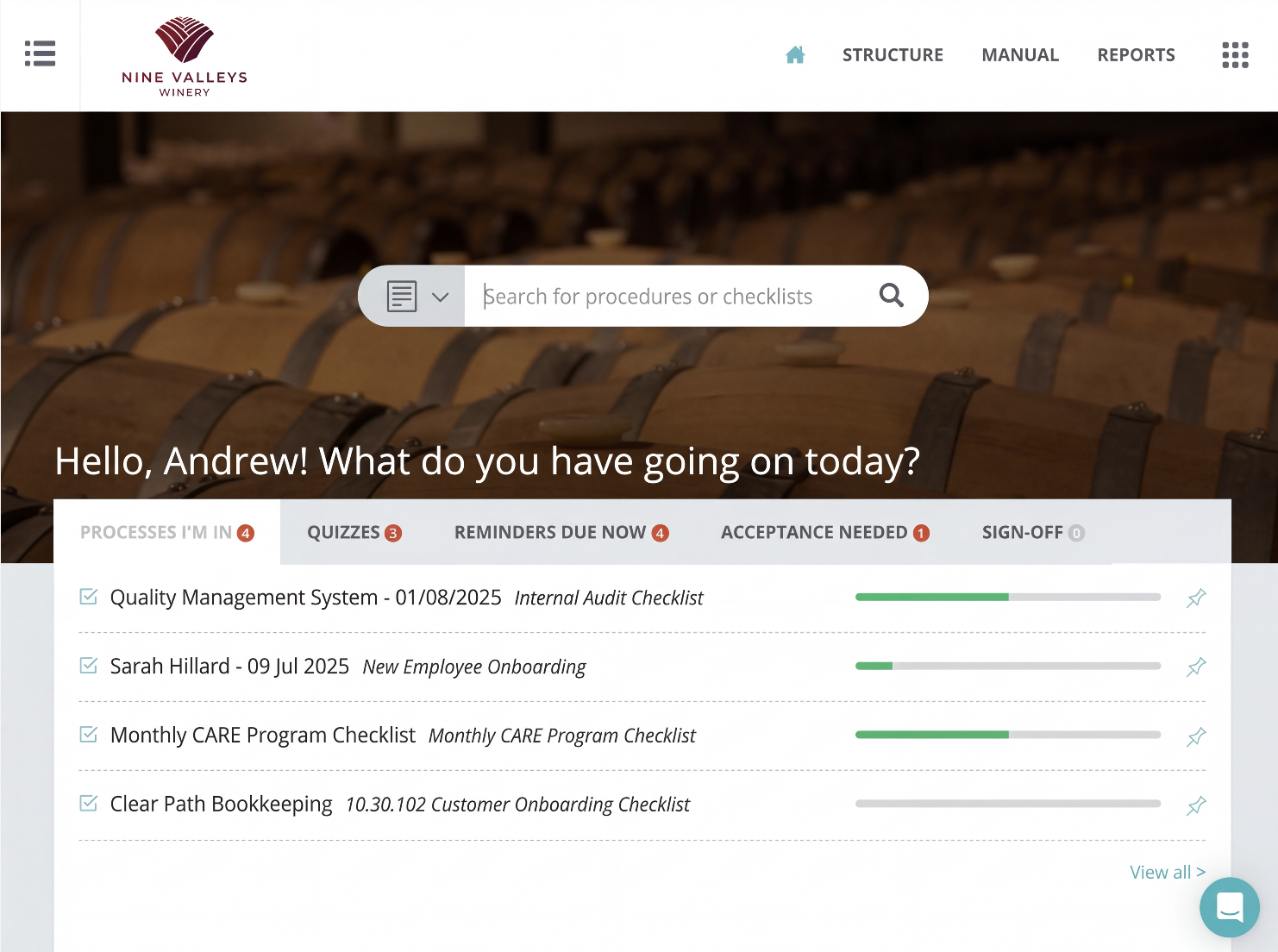 Waywedo dashboard