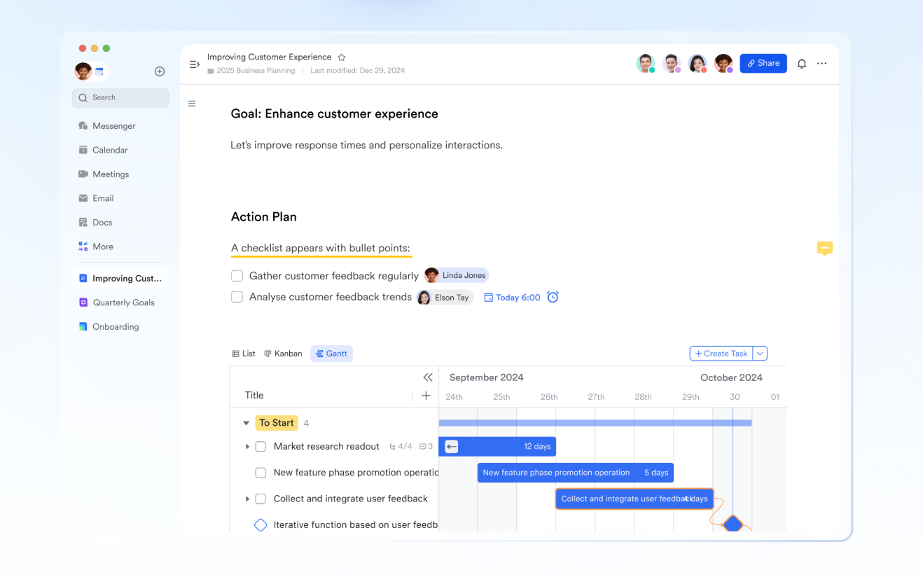 Lark Docs for project roadmap