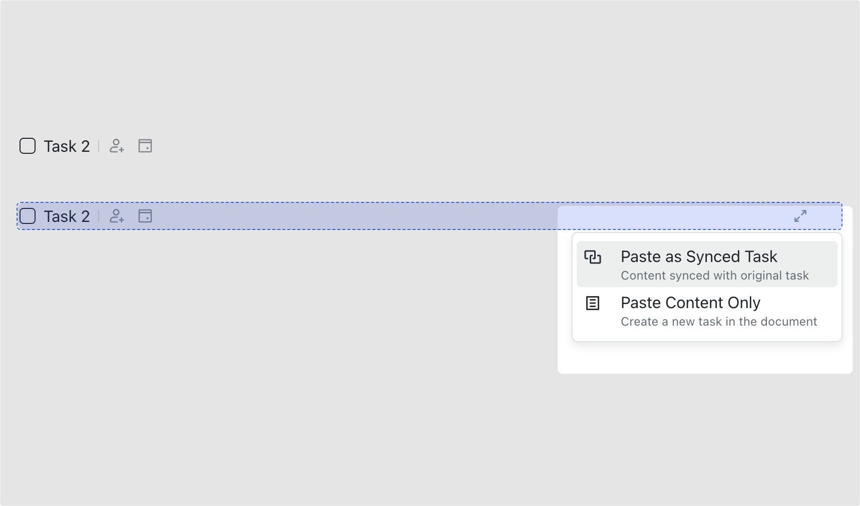 Create and manage tasks in Docs