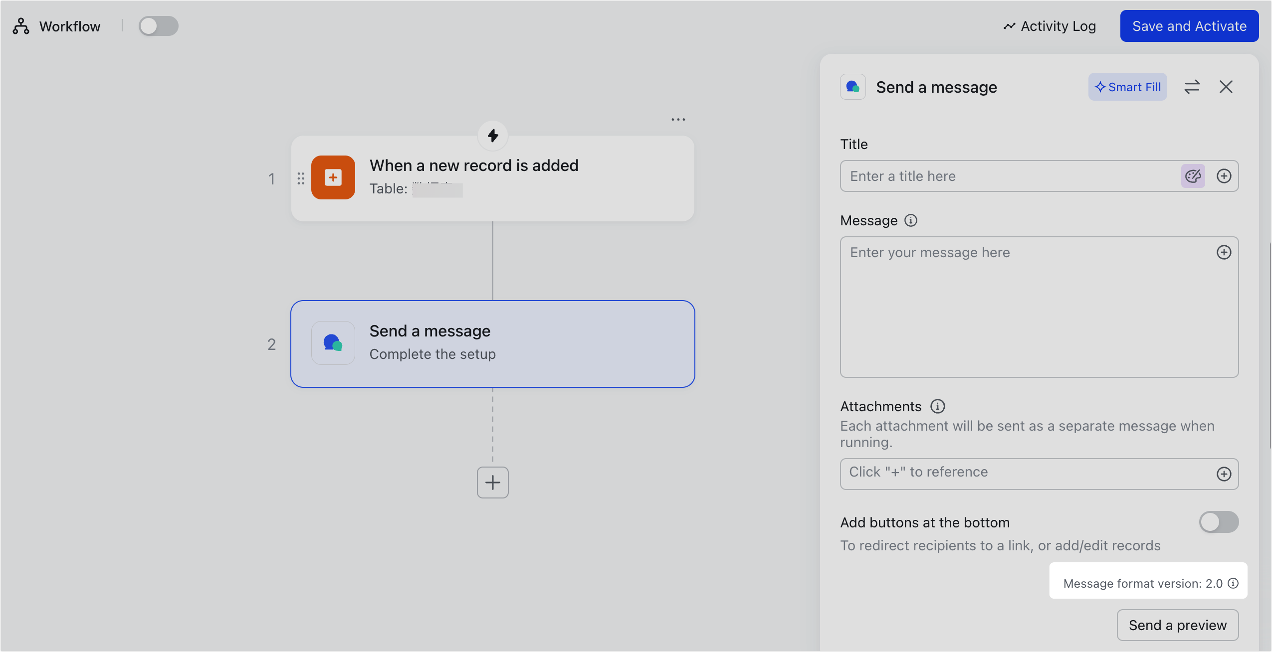 Overview of message format versions in Workflow and Automations