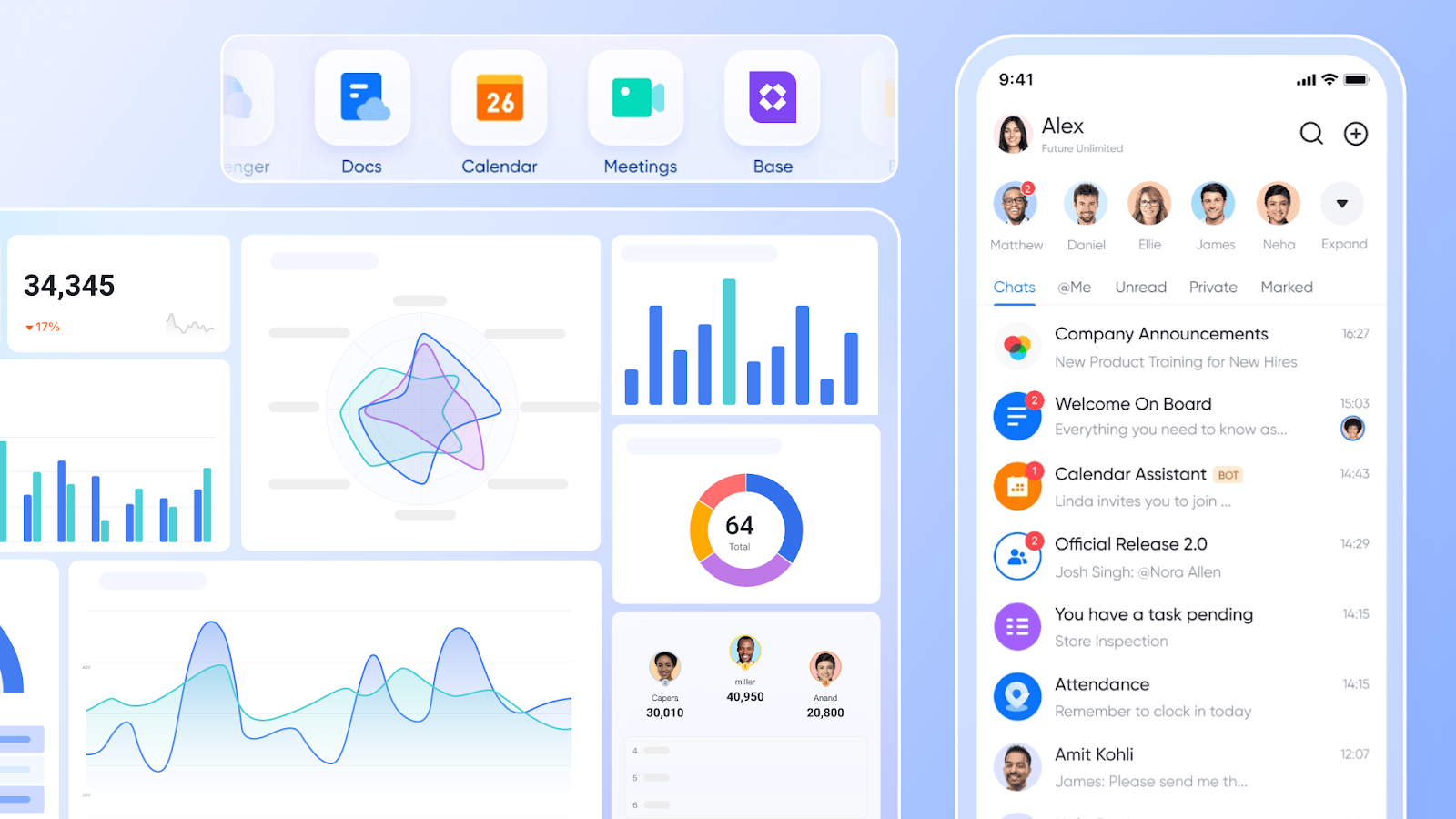 Image of Lark's mobile app and dashboard
