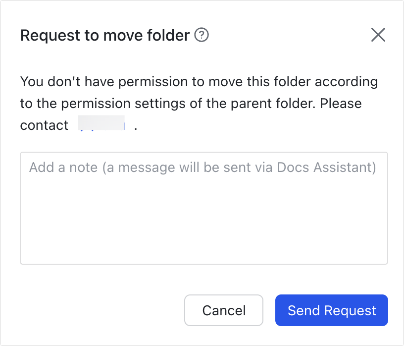 Request to move documents or folders