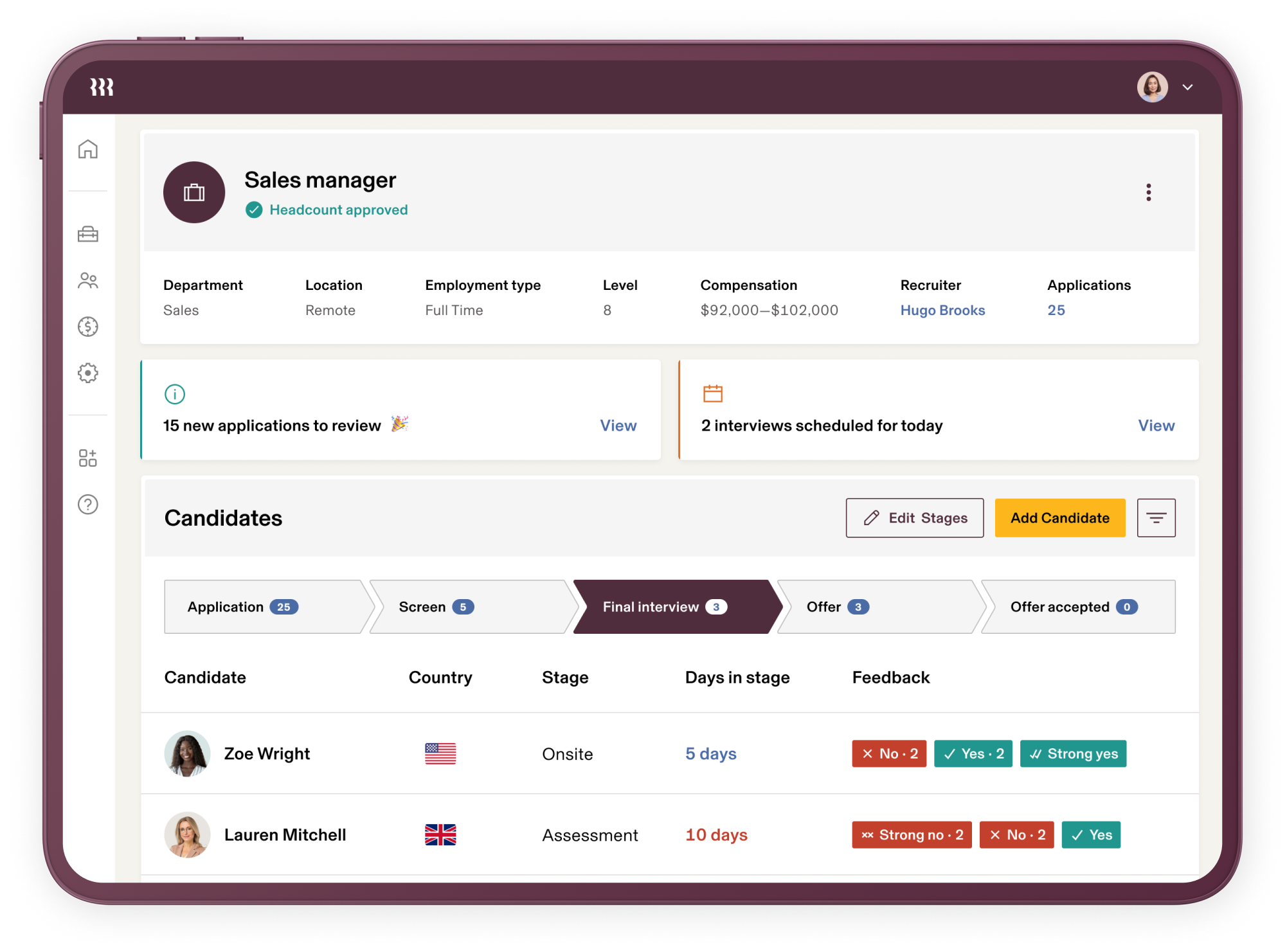 Rippling workforce management system platform