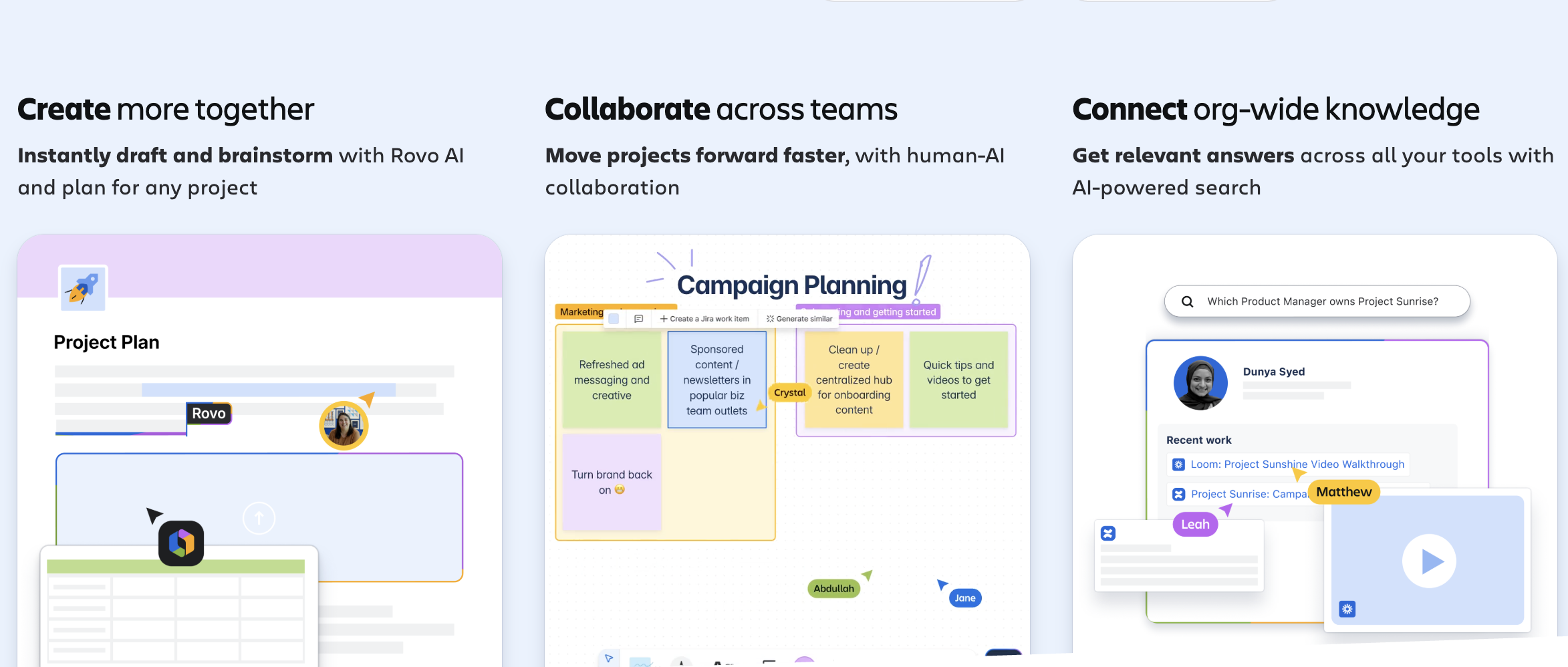 Confluence supports project collaboration