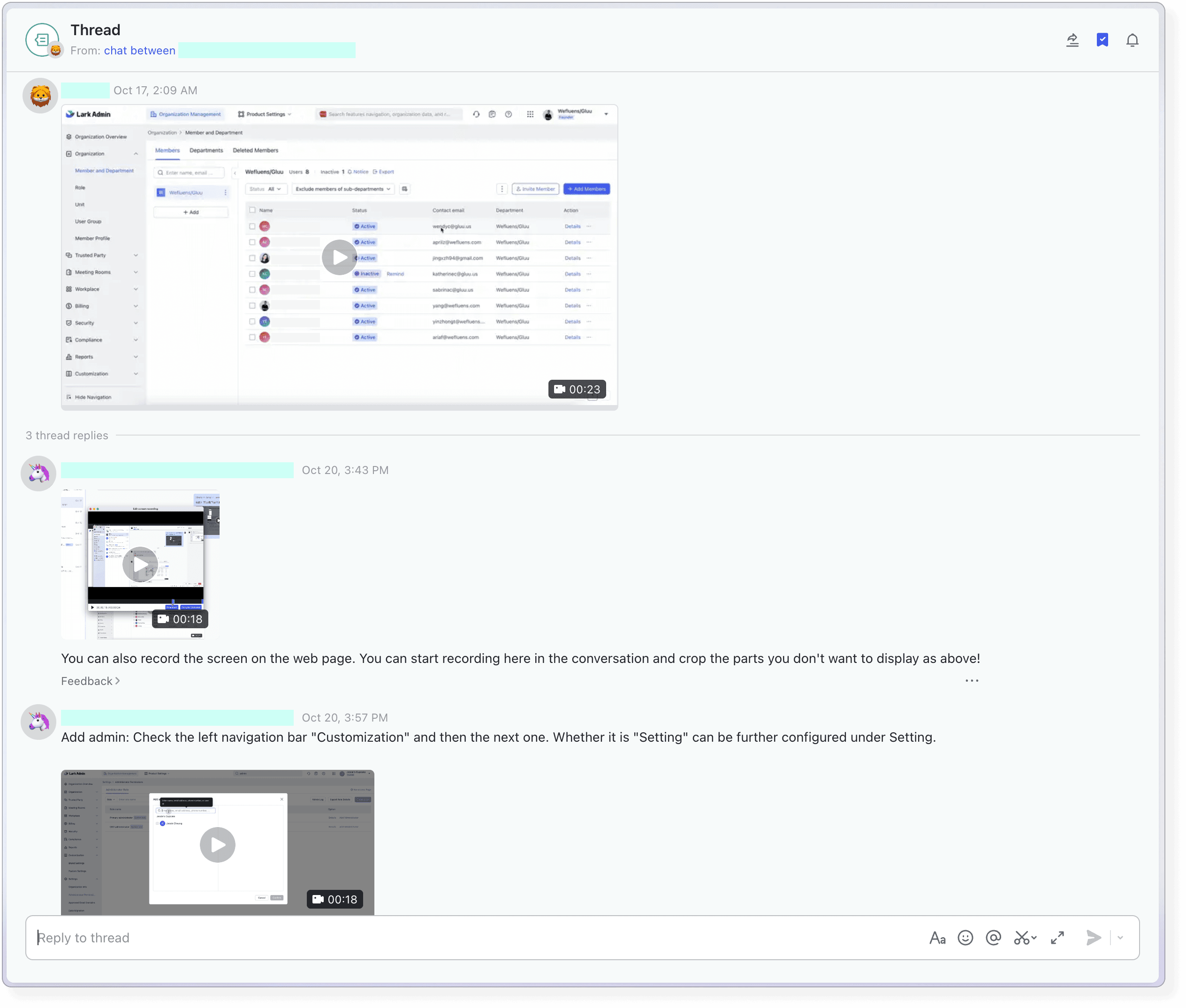 When words are not enough to deliver the idea, Lark provide an easy-to-use screen recording tool like Loom to facilitate communications at ByteDance.