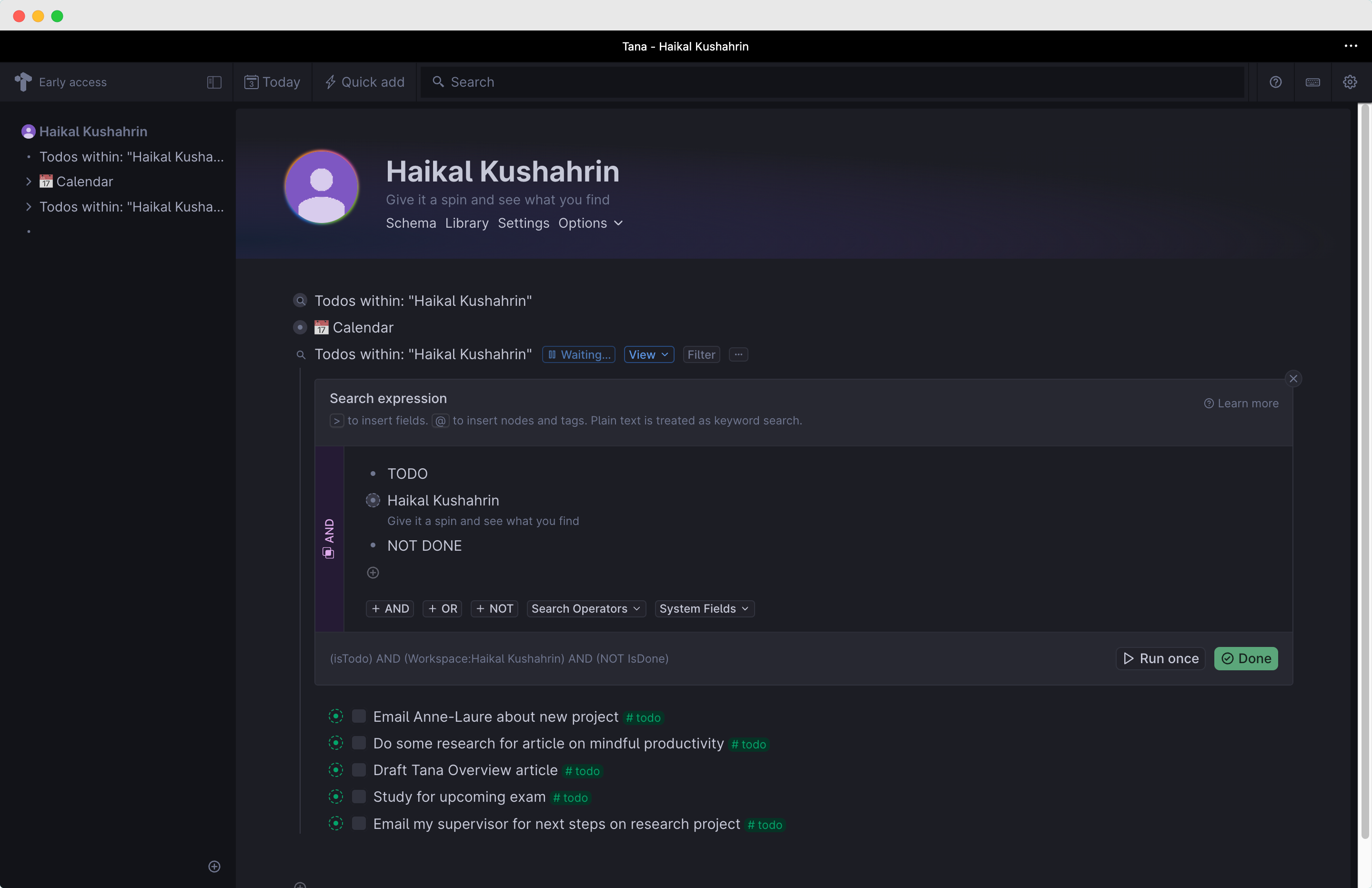 Tana: Best AI-powered knowledge graph app for Mac