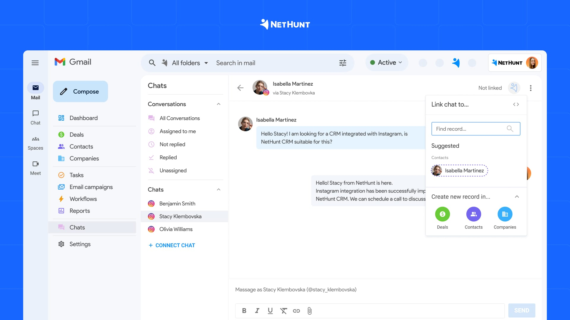 NetHunt CRM integration with Gmail