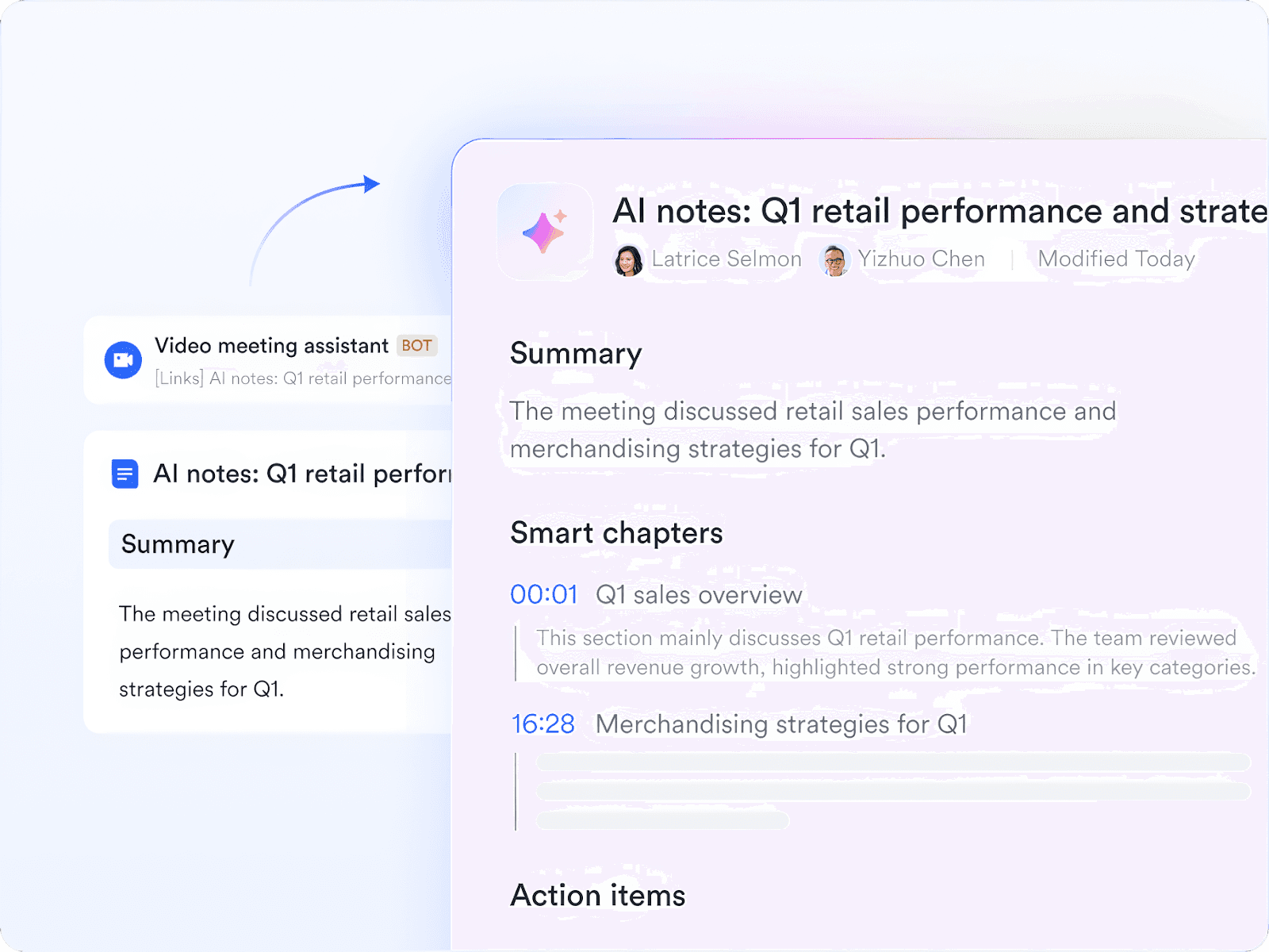 Lark's AI-generated meeting summary