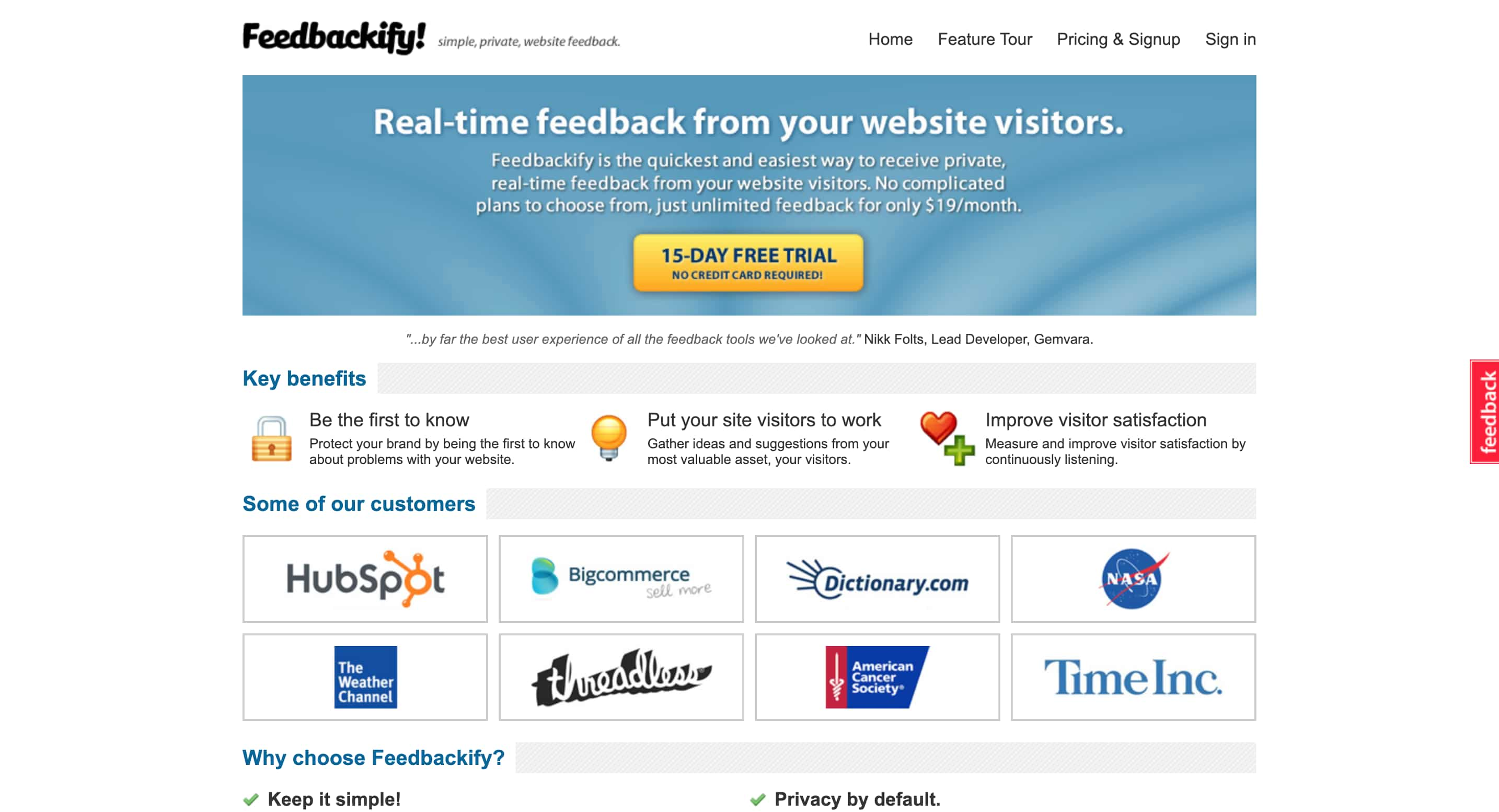 Feedbackify: Website feedback widget solution