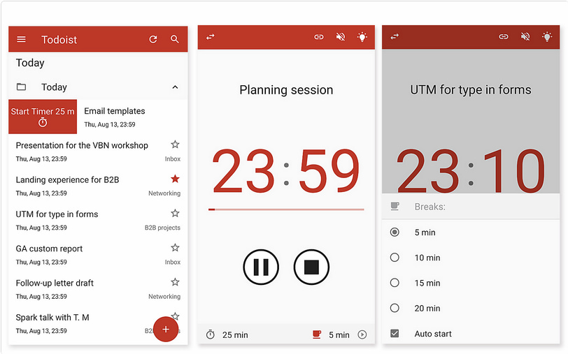 Todoist apps for time management