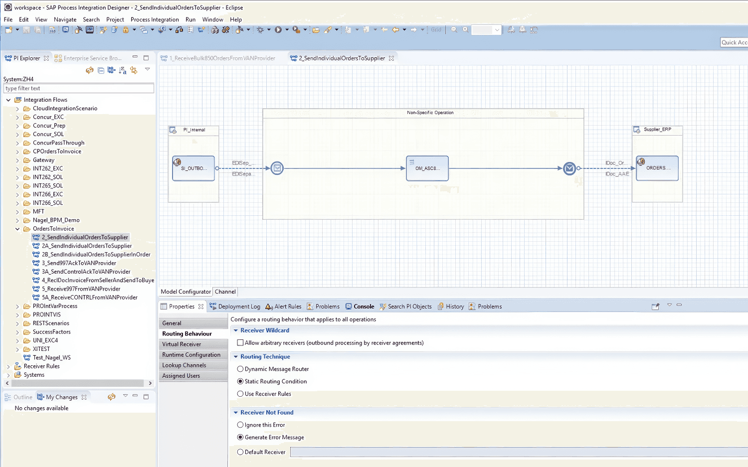SAP's Process Integration Designer interface