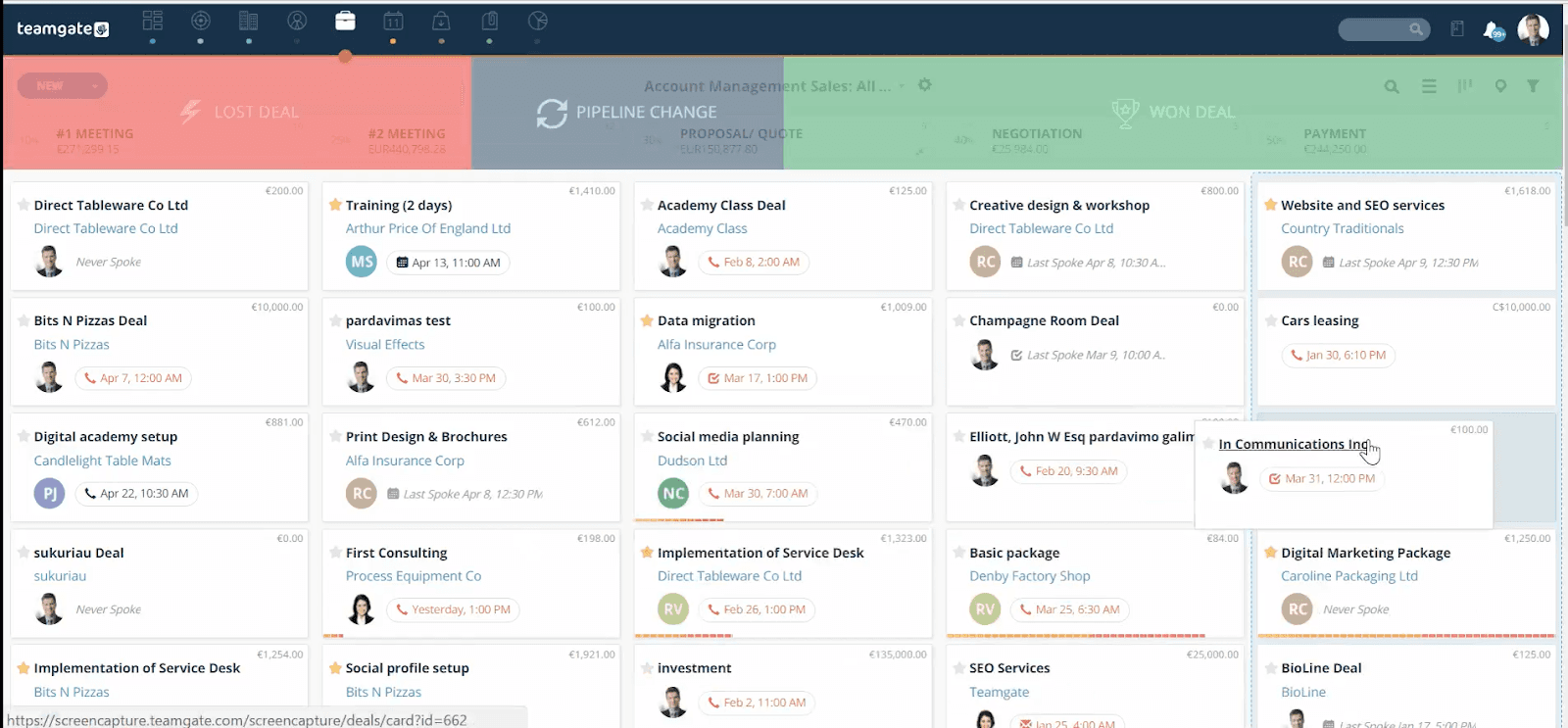 Teamgate’s CRM platform