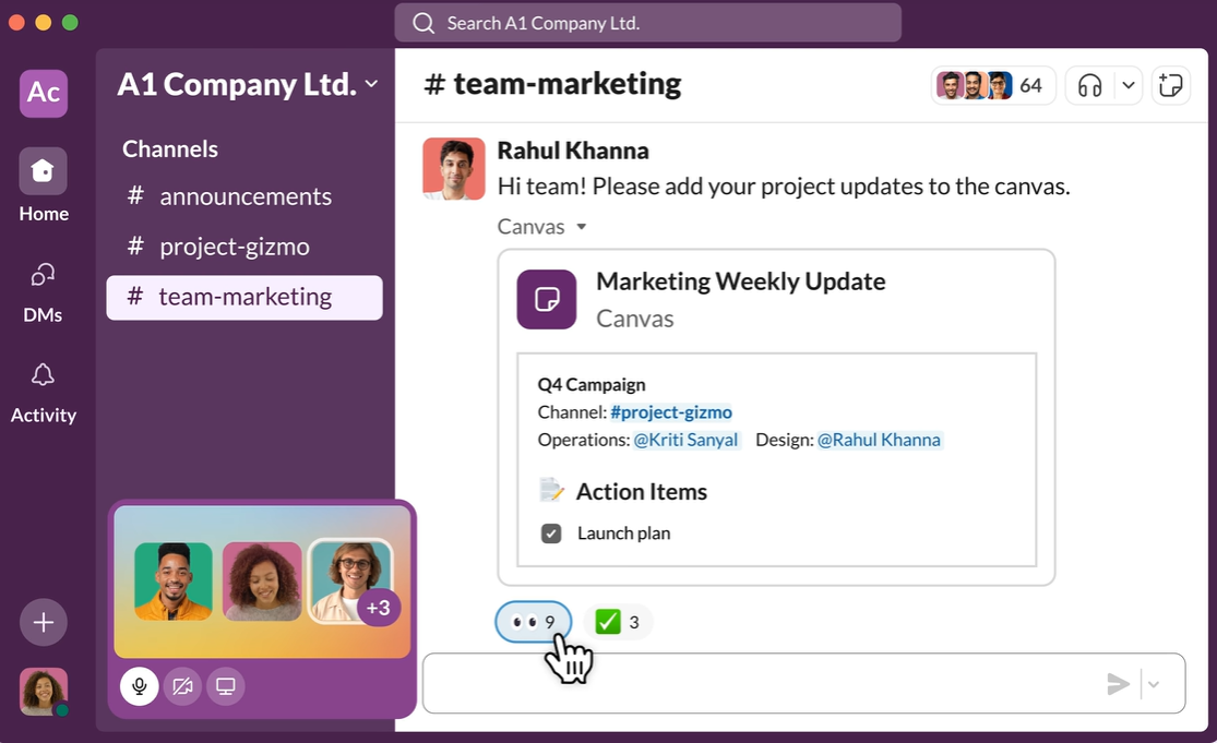Real-time messaging in Slack