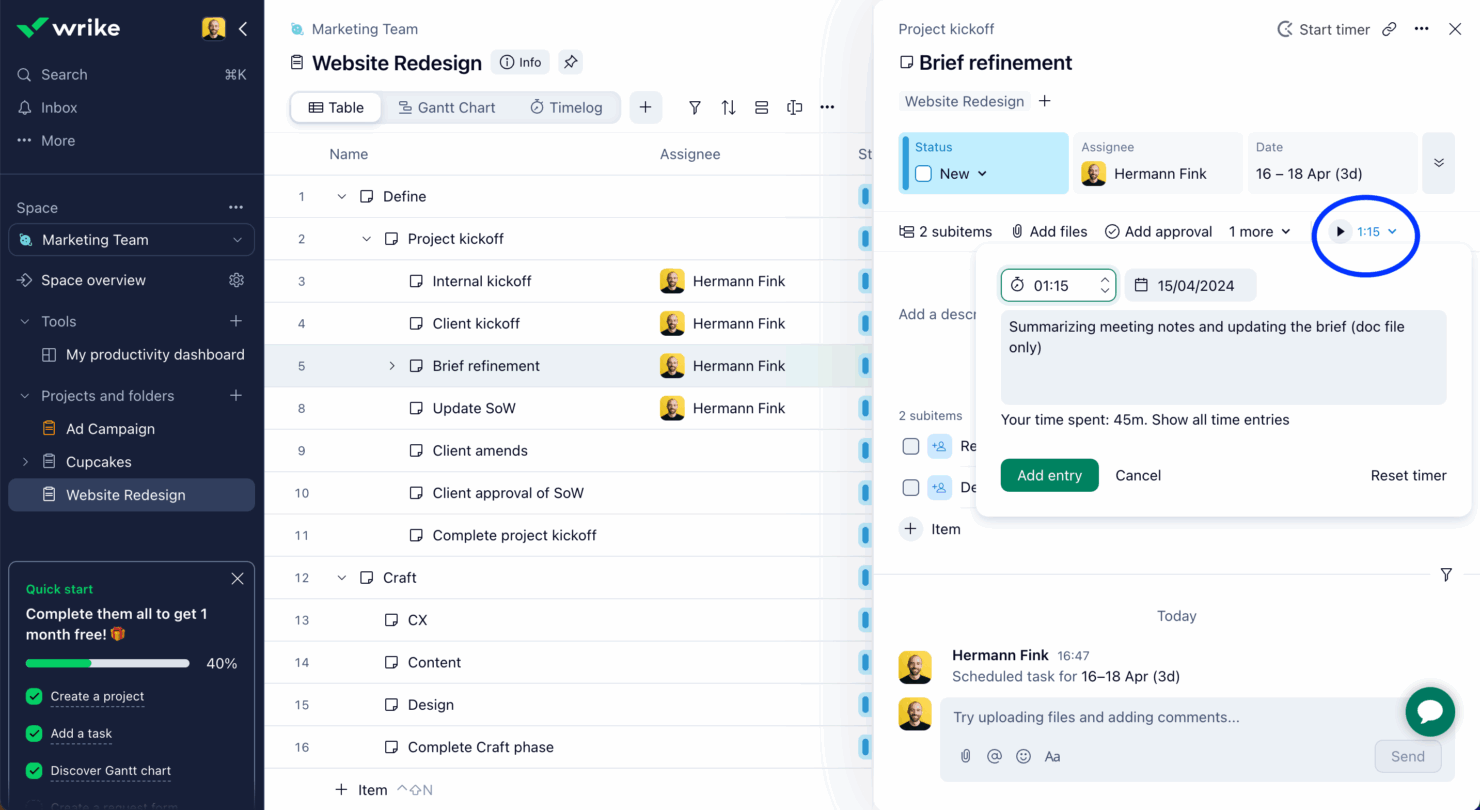 Wrike project cost tracking software