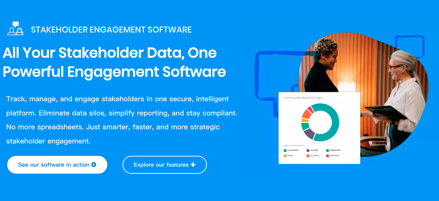 Screenshot of Borealis stakeholder management software