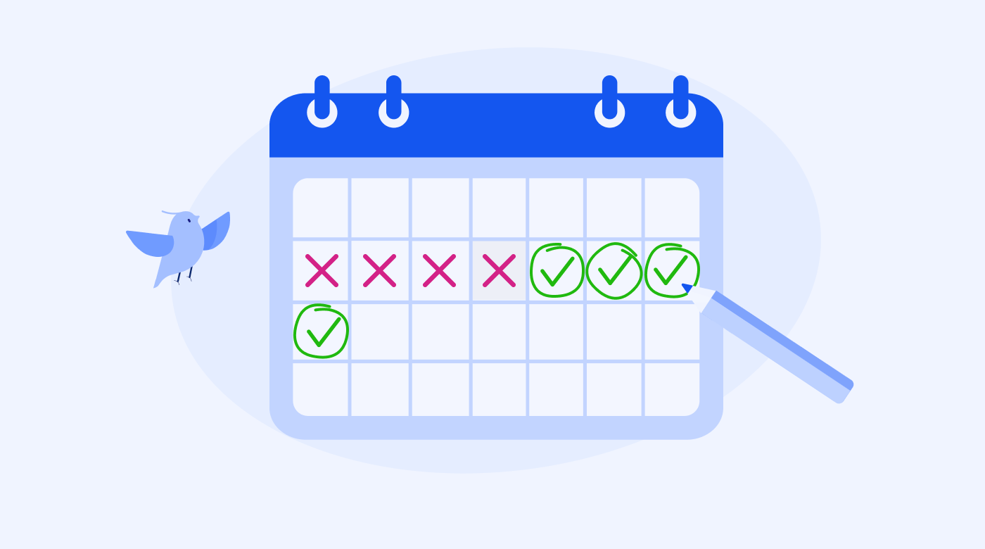 Marking off work schedule