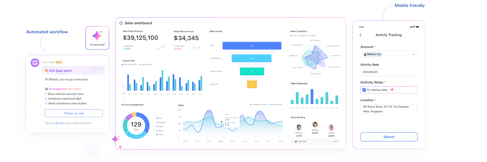 Interface of Lark CRM