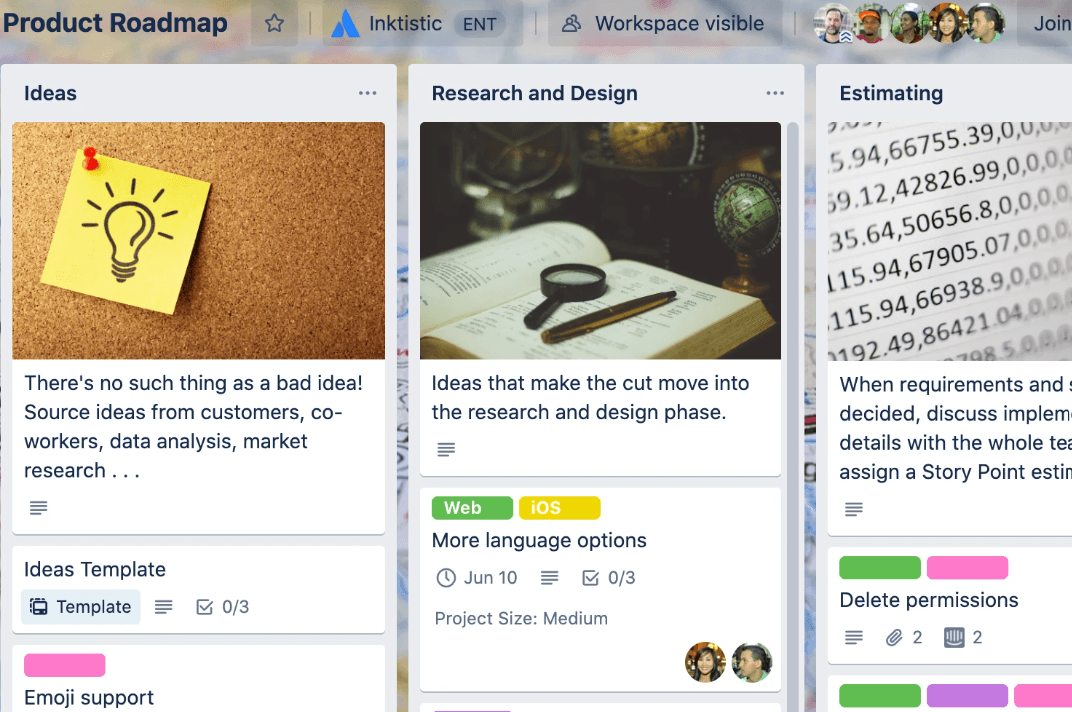 Trello’s project management feature