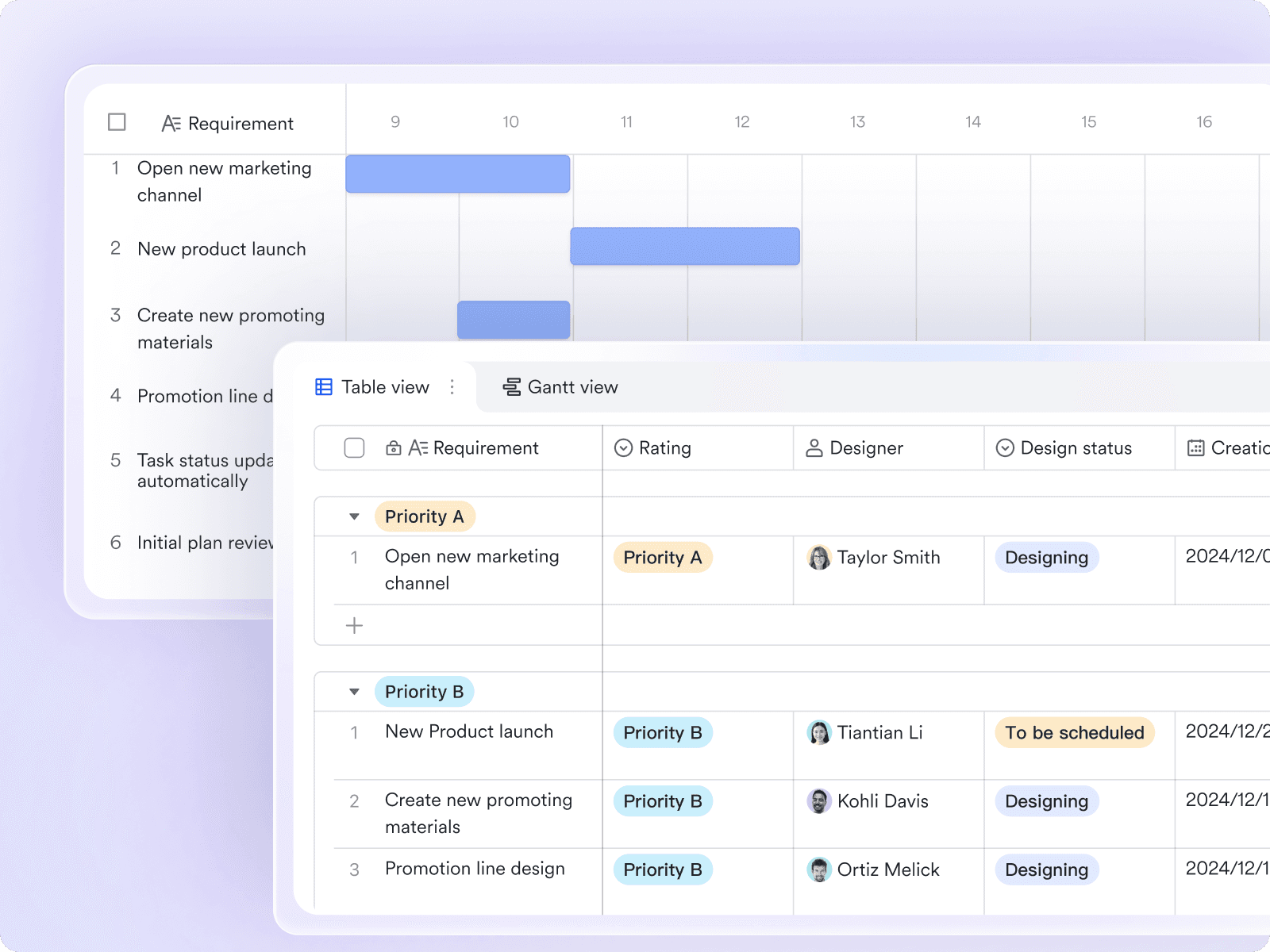 Marketing workflow management with Lark Base