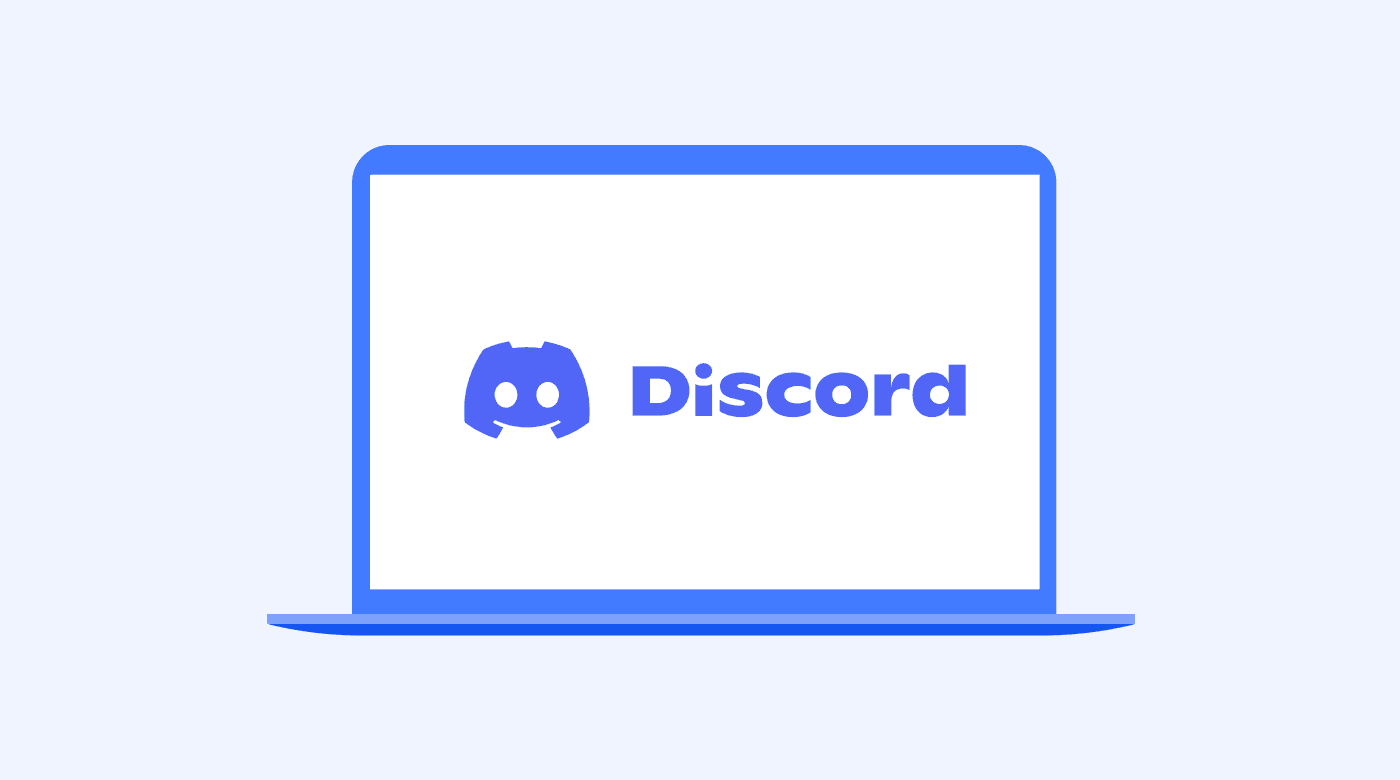 Laptop screen with Discord logo