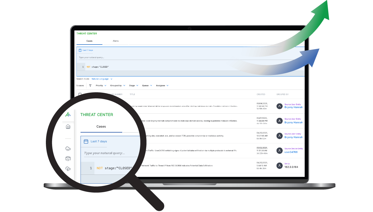 Exabeam Fusion behavior analytics interface
