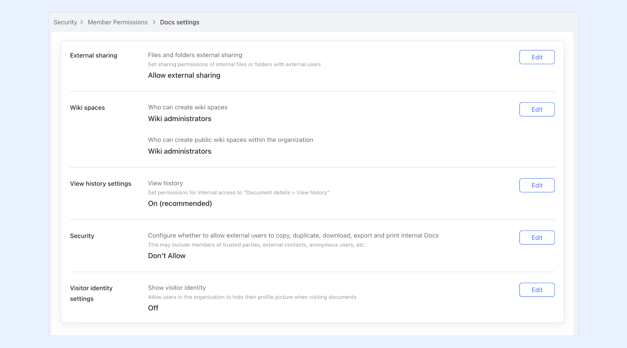Instant sharing and permission controls