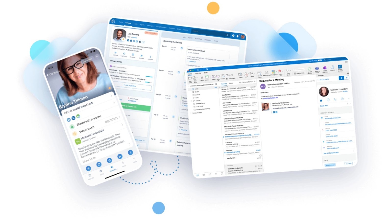 Nimble's unified CRM and real-time social insights interface