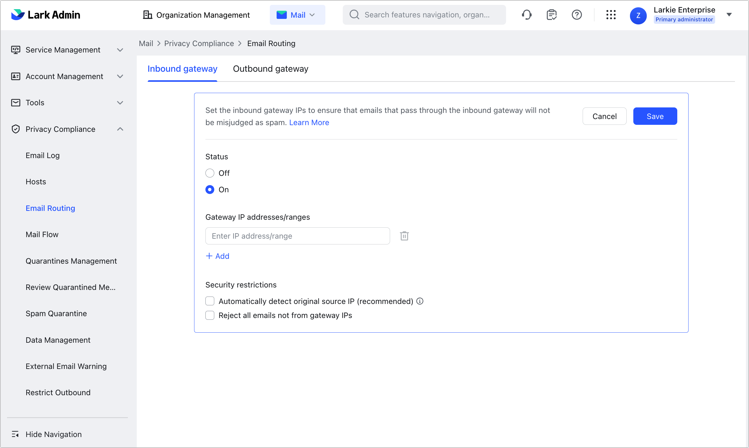 Admin | Mail updates