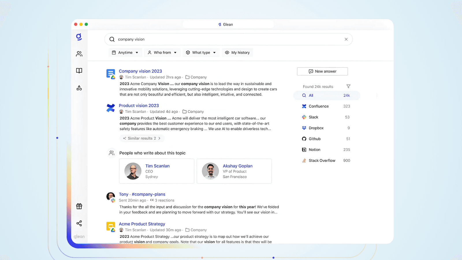 Glean empowers enterprise search