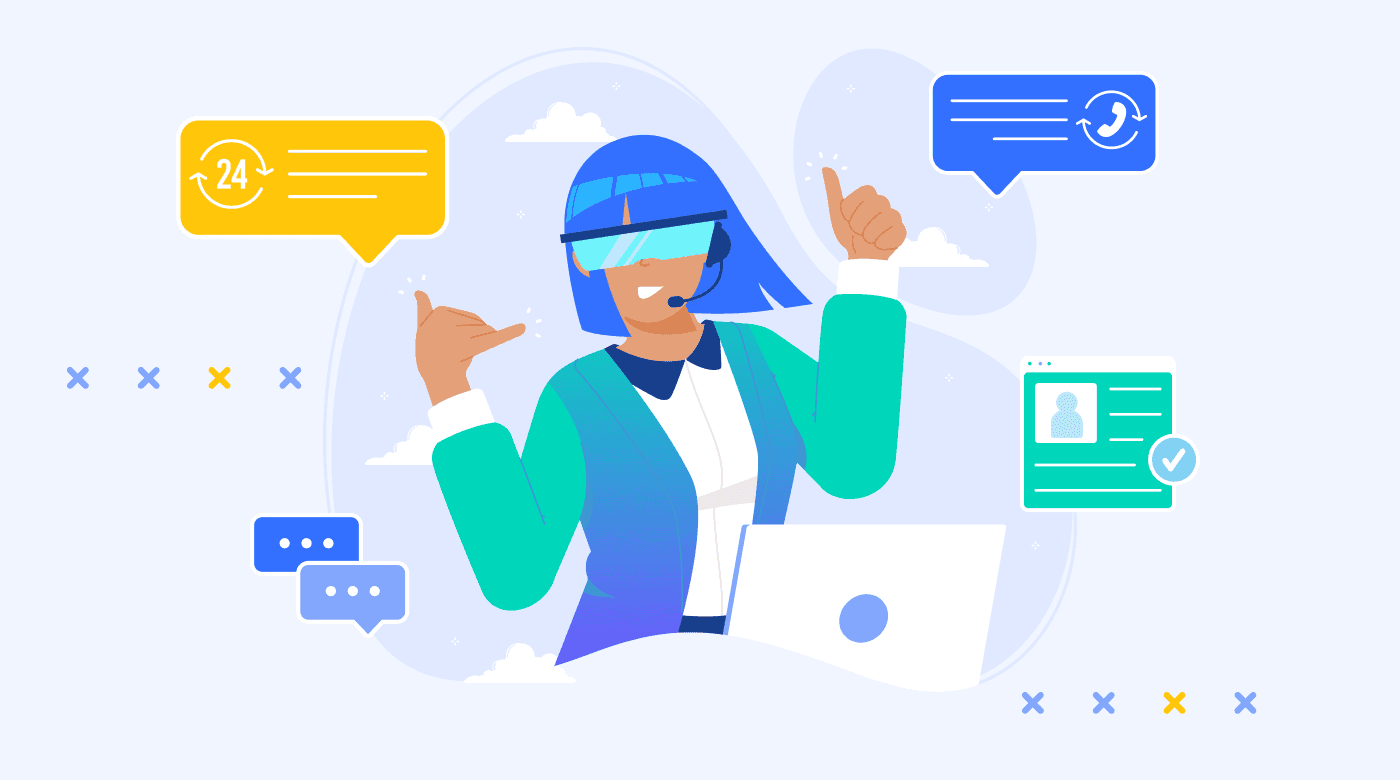 Illustration of customer support team