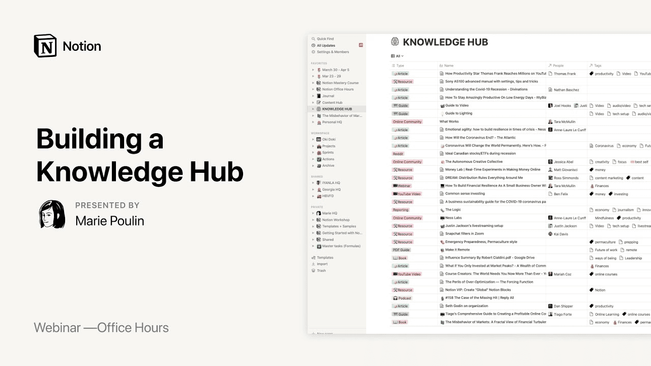 Build a knowledge repository with Notion
