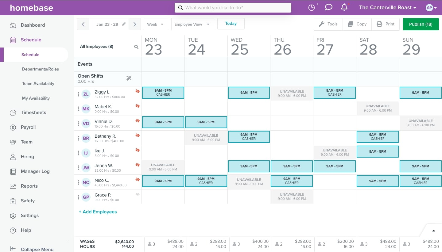 Homebase: Staff scheduling for local businesses