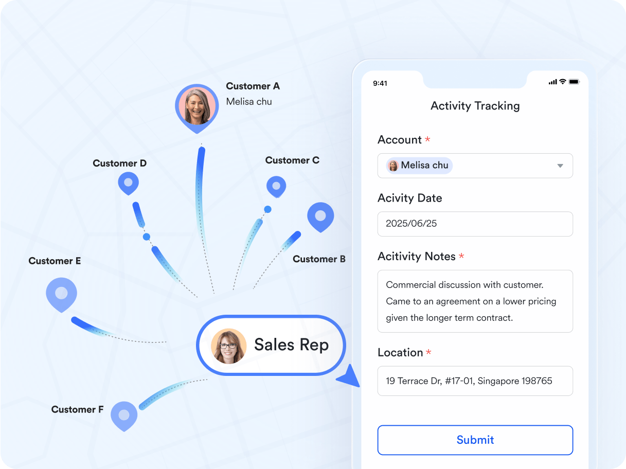 Lark mobile CRM app letting sales teams update leads and approve deals on the go anywhere in Malaysia