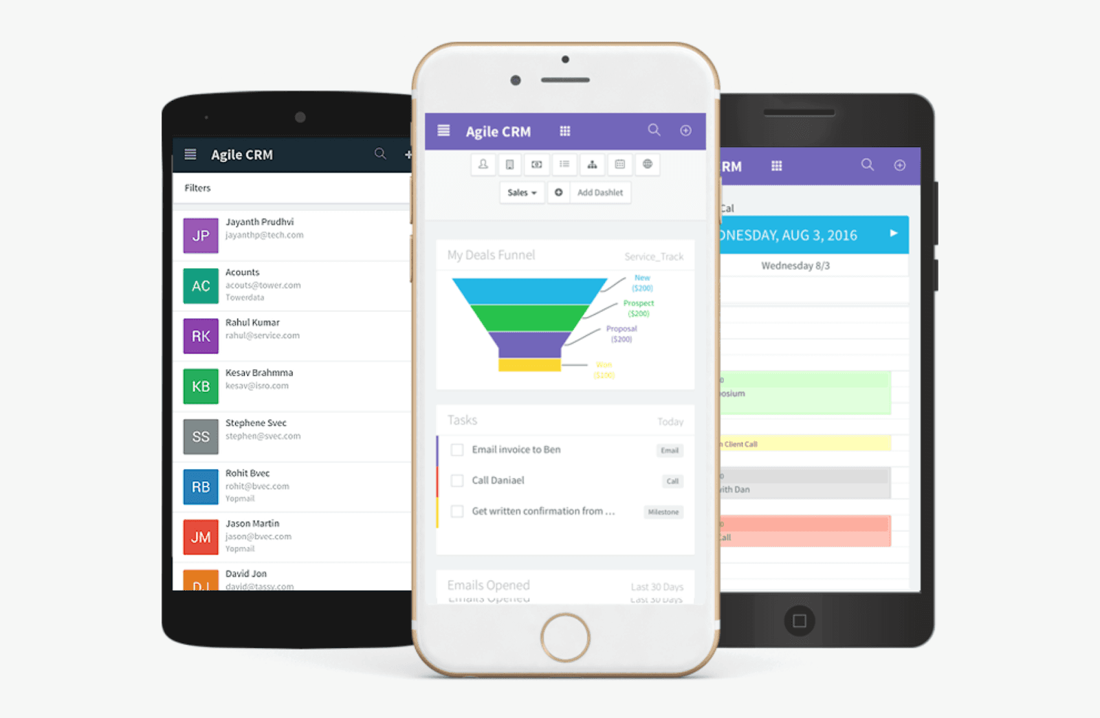 An image showing Agile CRM on mobile devices