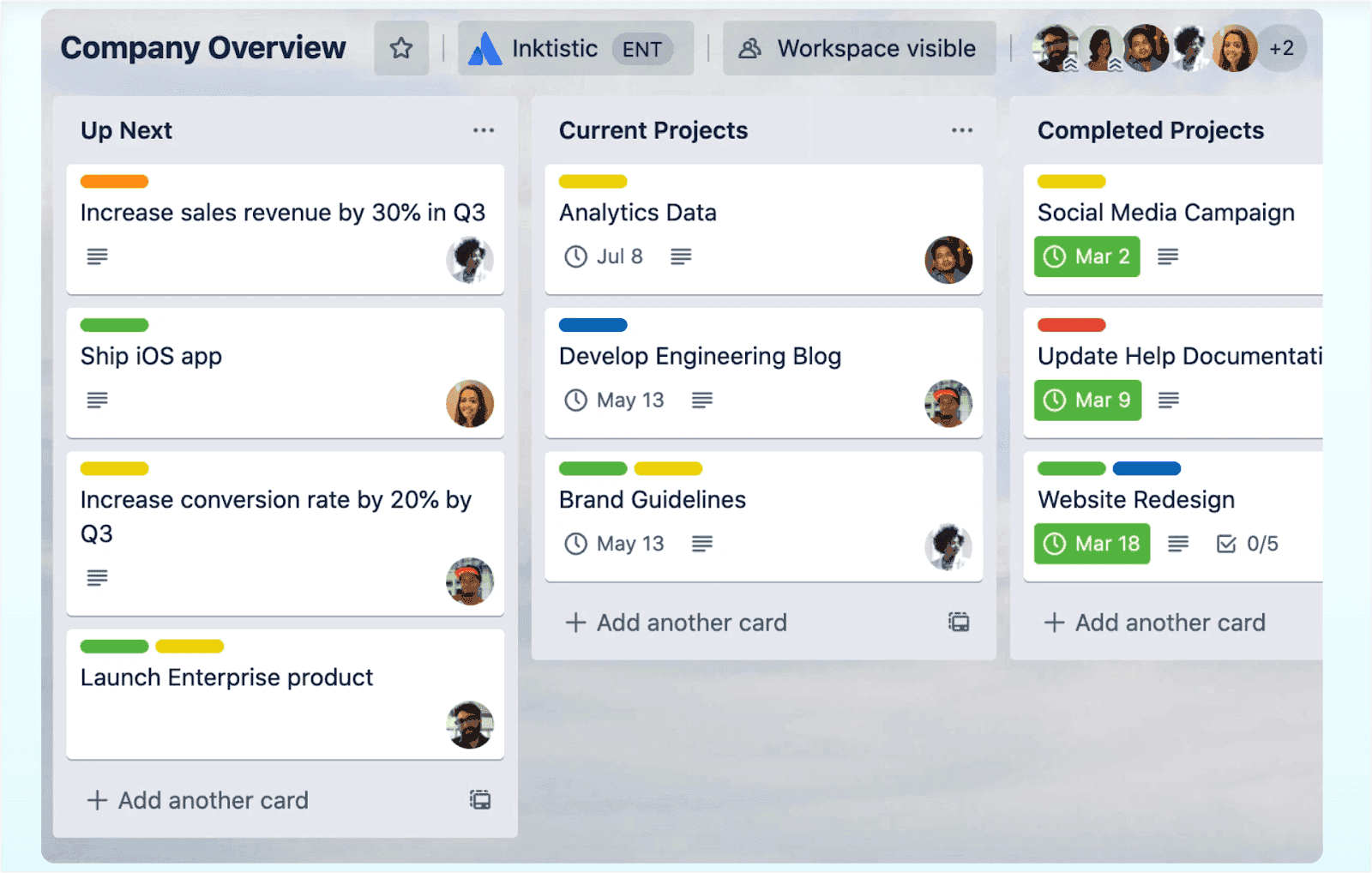 An image showing Trello's interface