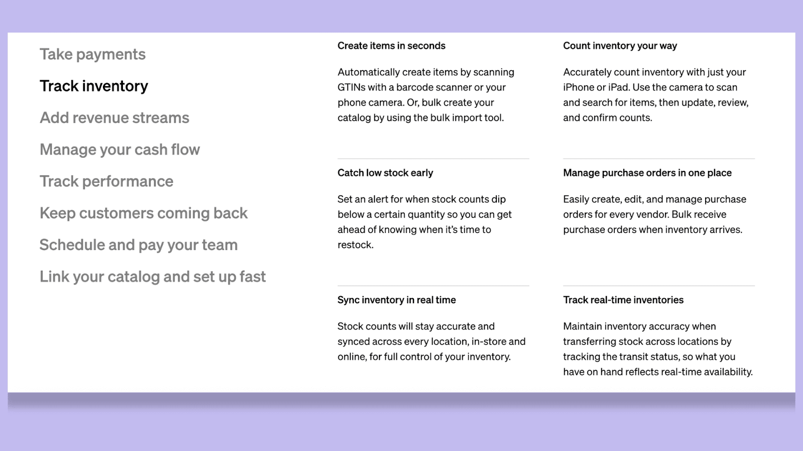 Inventory management with Square