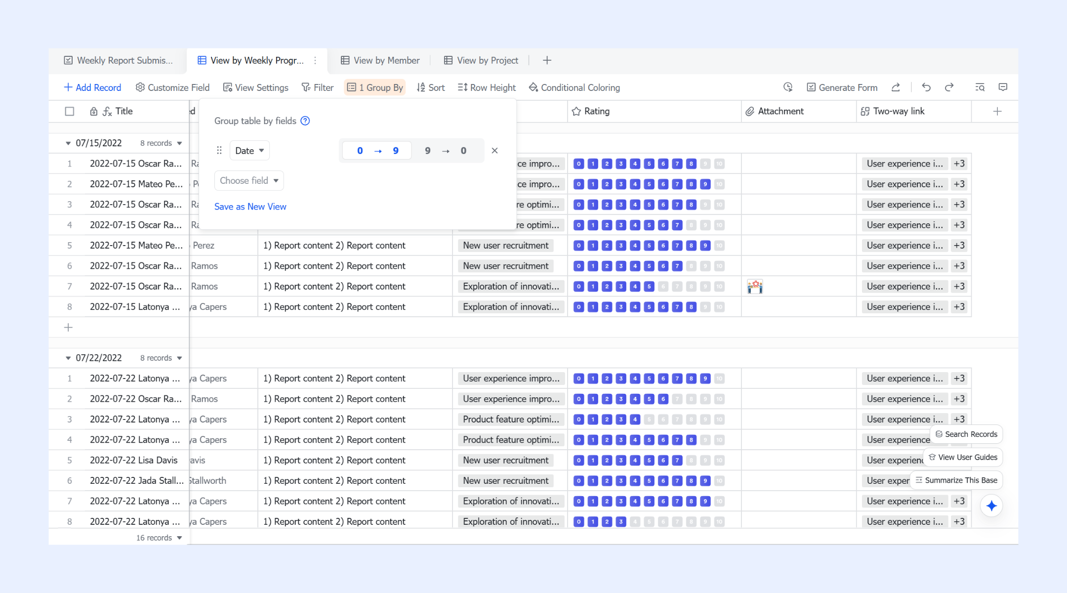 Centralized defect repository with structured records in Lark Base