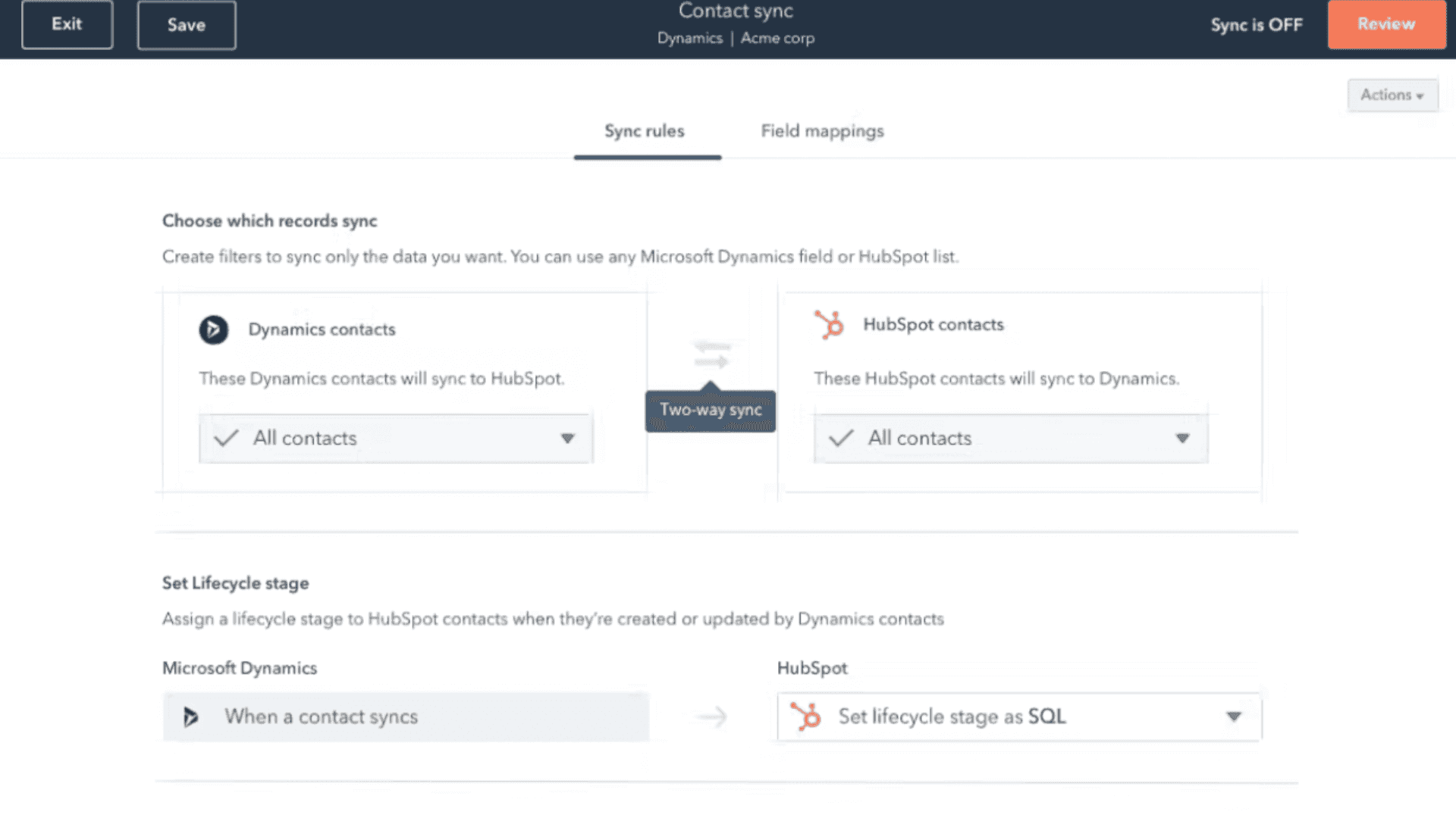 The interface of HubSpot CRM