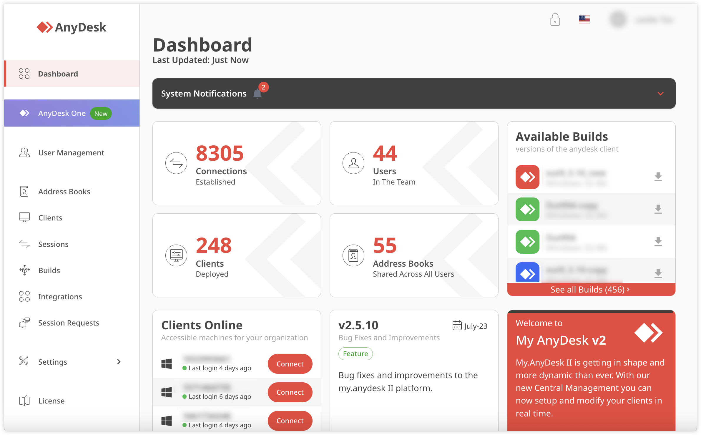 AnyDesk supports fast, low-latency screen sharing for support