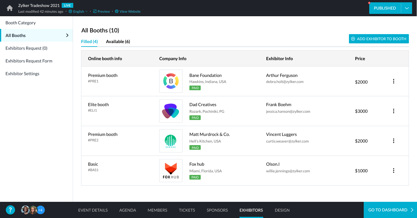 Zoho Backstage affordable event registration tool