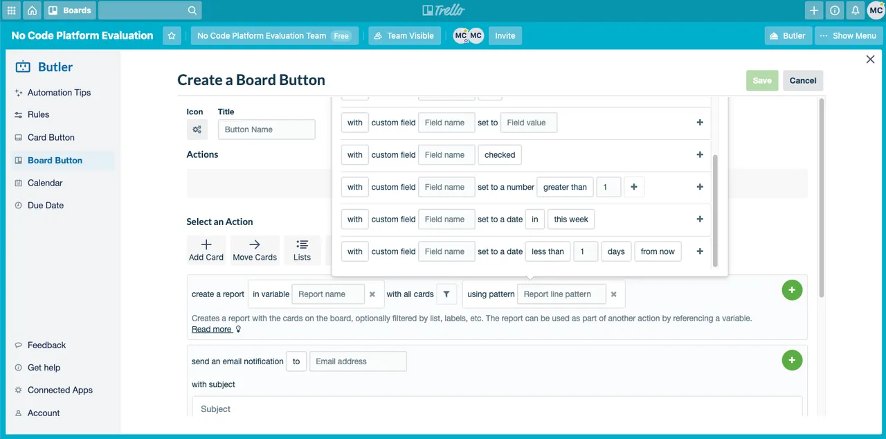 Trello with Butler AI task manager interface