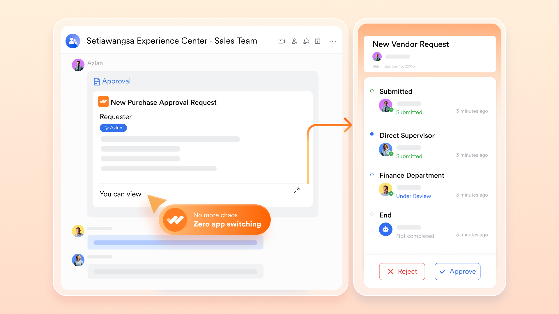 Lark Approval lets project managers configure structured sign-off flows