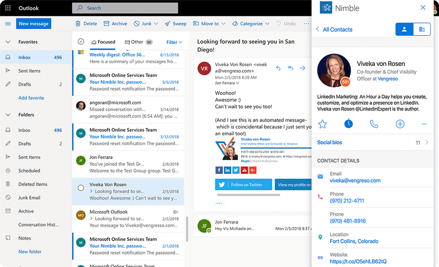 Nimble CRM social lead tracking dashboard