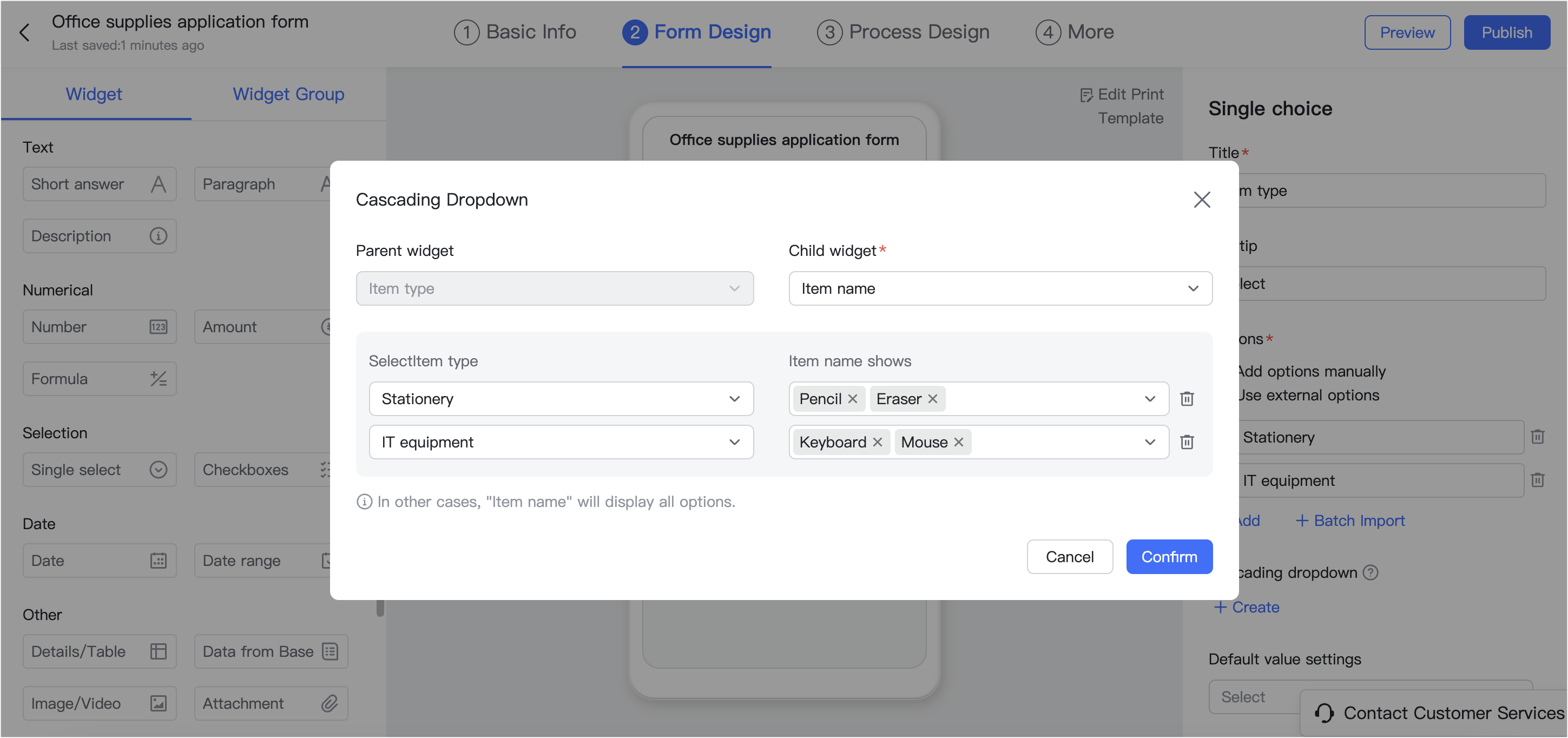 Admin | Add a cascading dropdown