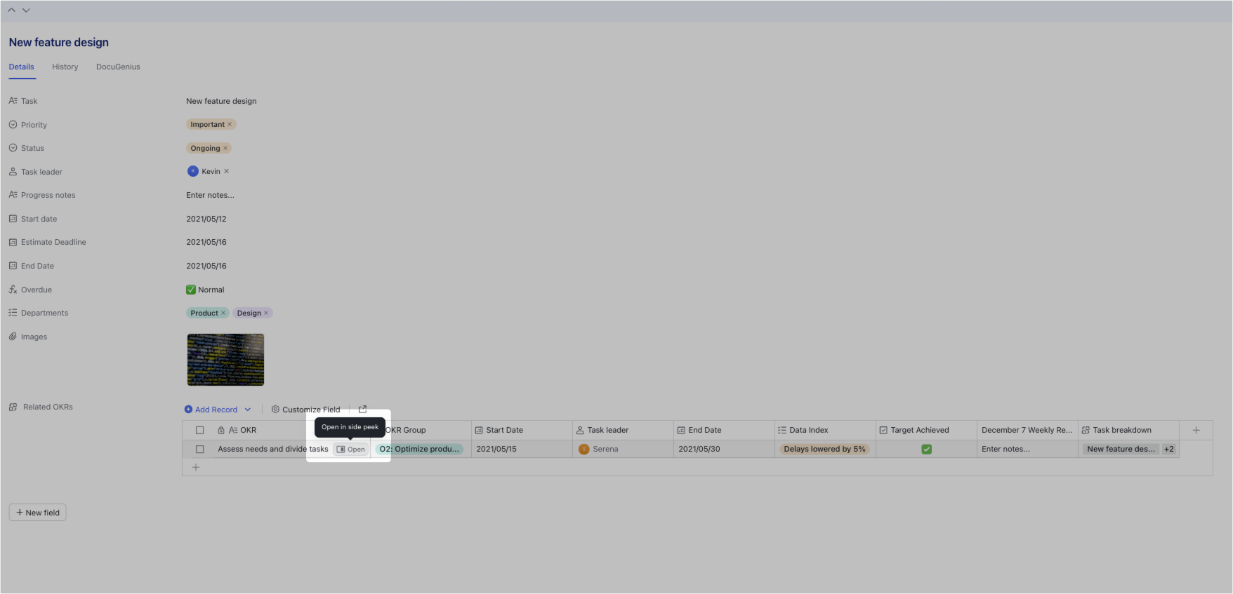View and modify linked data from the record details page