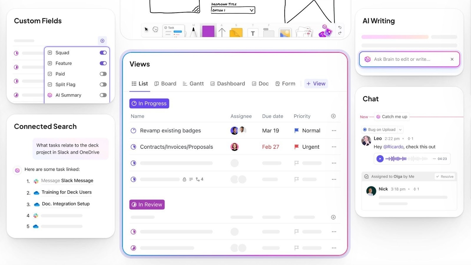 ClickUp's comprehensive toolset in a single interface